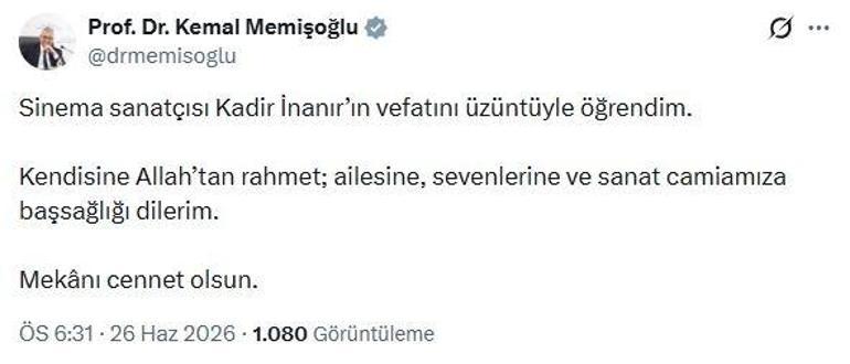 Usta oyuncu Kadir İnanır hayatını kaybetti