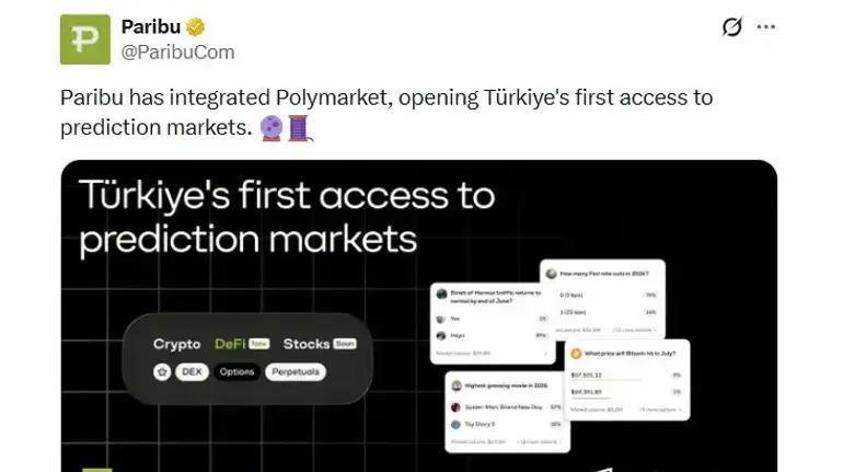 Paribunun Polymarket entegrasyonu tepki çekti
