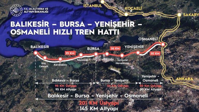 Bursa hızlı trenine kavuşuyor Ankara ve İstanbula ulaşım 2 saat 15 dakikaya inecek