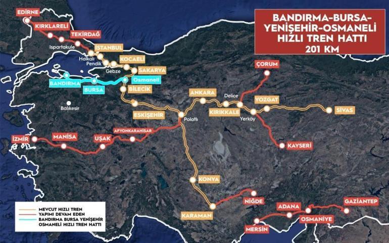 Bursadaki hızlı tren hattında test süreci başlıyor