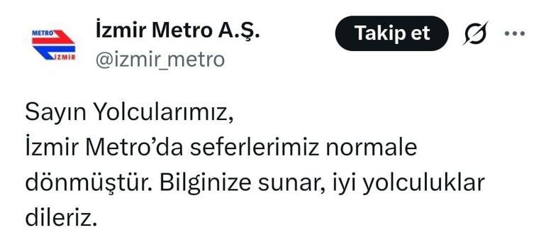 İzmir’de metro seferlerini aksatan arıza: Yolcular raylara inerek yürümek zorunda kaldı