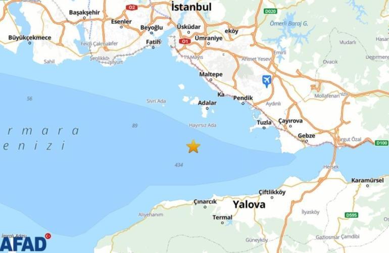 İstanbul Adalarda 3.2 büyüklüğünde deprem meydana geldi