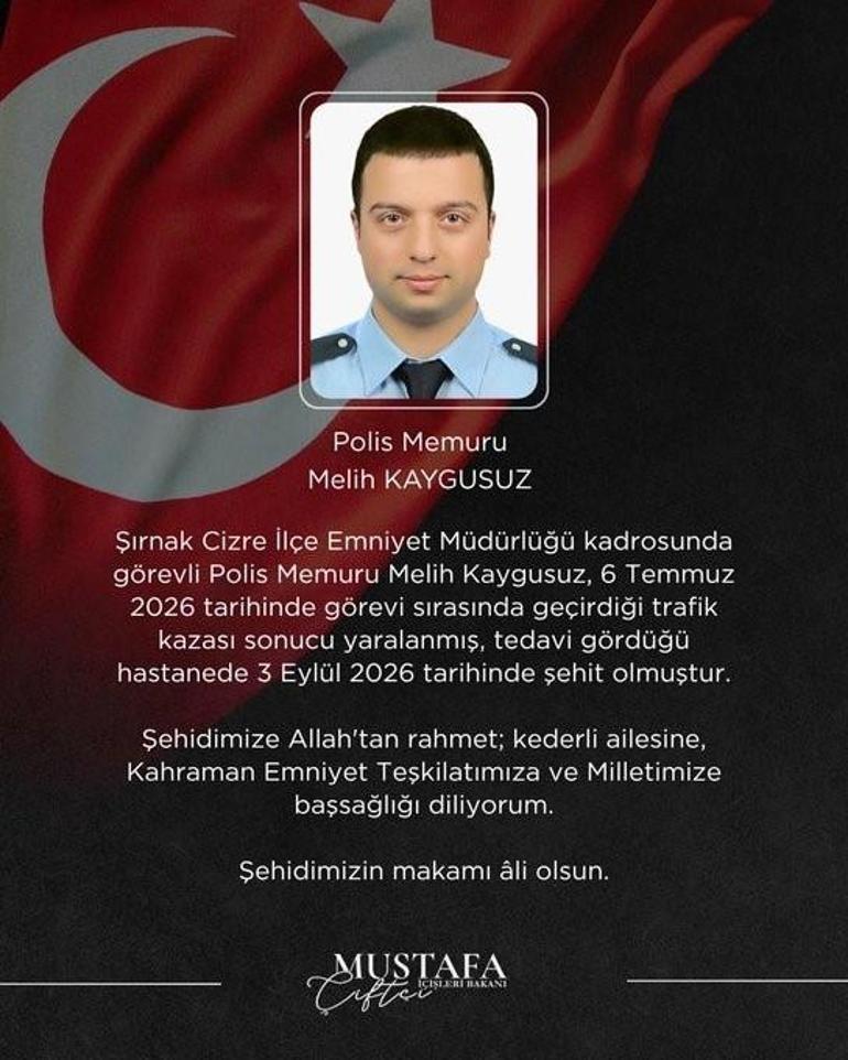 Trafik kazasında yaralanan polis memuru şehit oldu