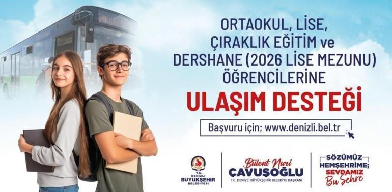 Denizli’de öğrencilere ücretsiz ulaşım desteği