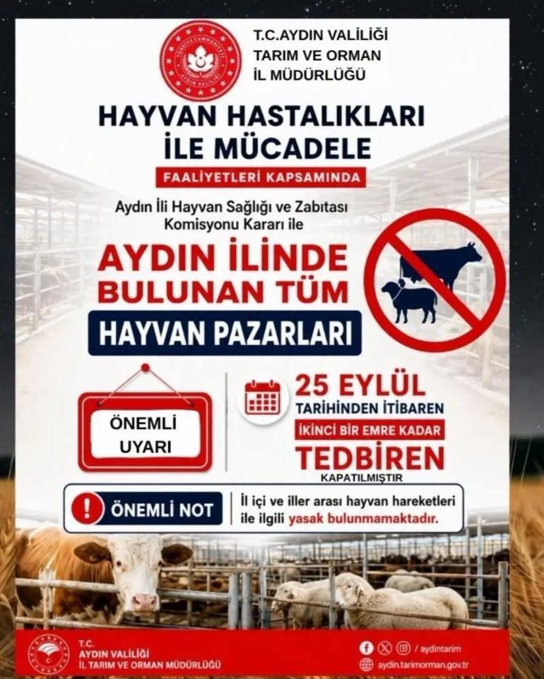 Tüm hayvan pazarları tedbiren kapatıldı