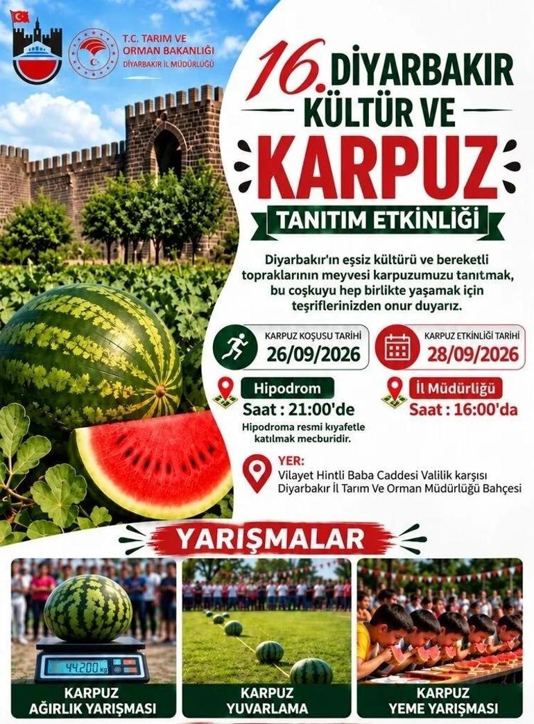 Diyarbakır Karpuz Festivali yarın başlıyor: Program detayları belli oldu