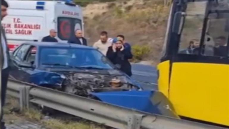 Başakşehirde İETT ile otomobil çarpıştı: 3 yaralı