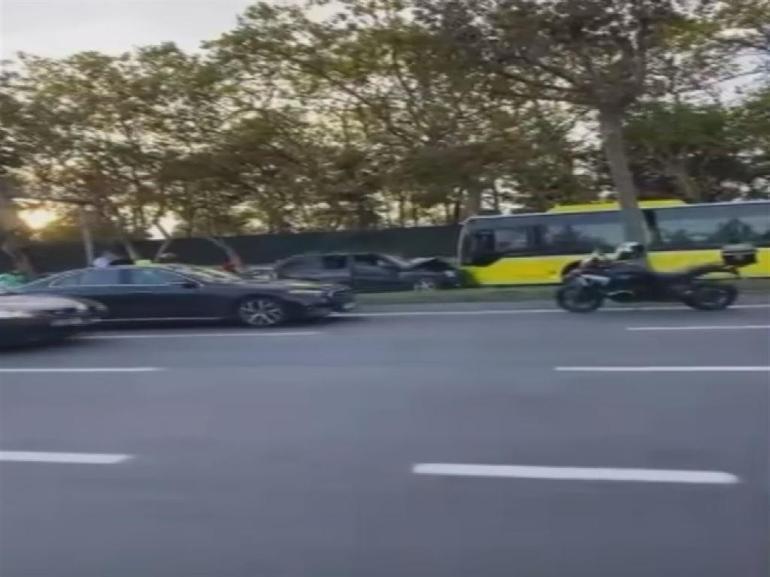 Sarıyerde İETT otobüsüne çarptı: Karşı yöne giren cip trafiği felç etti