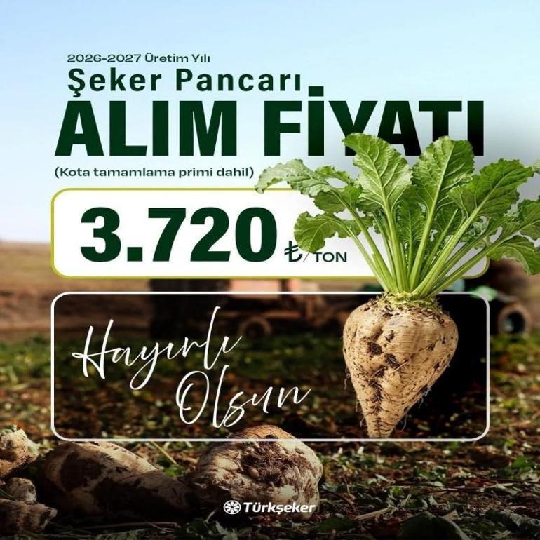 2026-2027 şeker pancarı alım fiyatı belli oldu