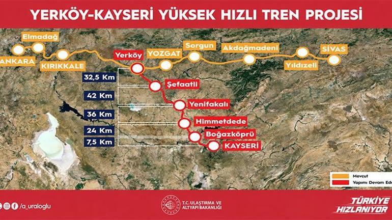 Ankara-Kayseri arası 1 saat 45 dakikaya düşecek