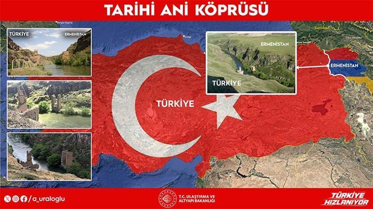 Türkiye ile Ermenistan arasındaki tarihi Ani Köprüsü restore ediliyor Bakan Uraloğlu: İhale sürecini tamamladık