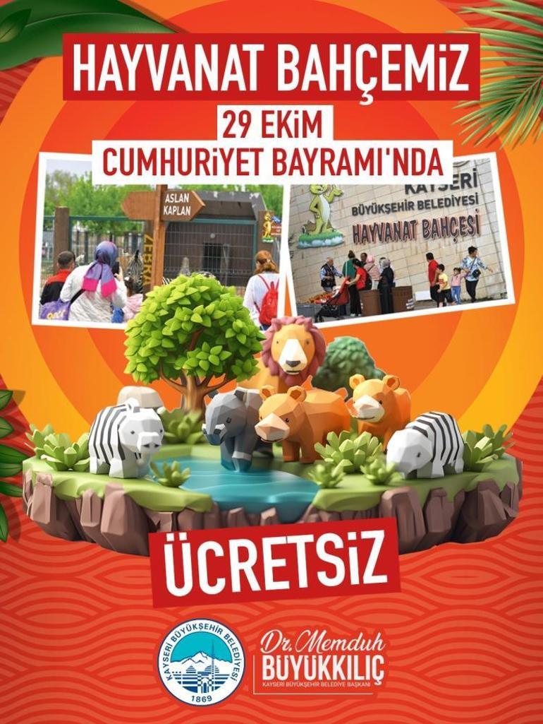 Kayseri Büyükşehir Belediyesi Başkanı Büyükkılıç’tan Cumhuriyet Bayramı müjdesi: Hayvanat bahçesi ücretsiz