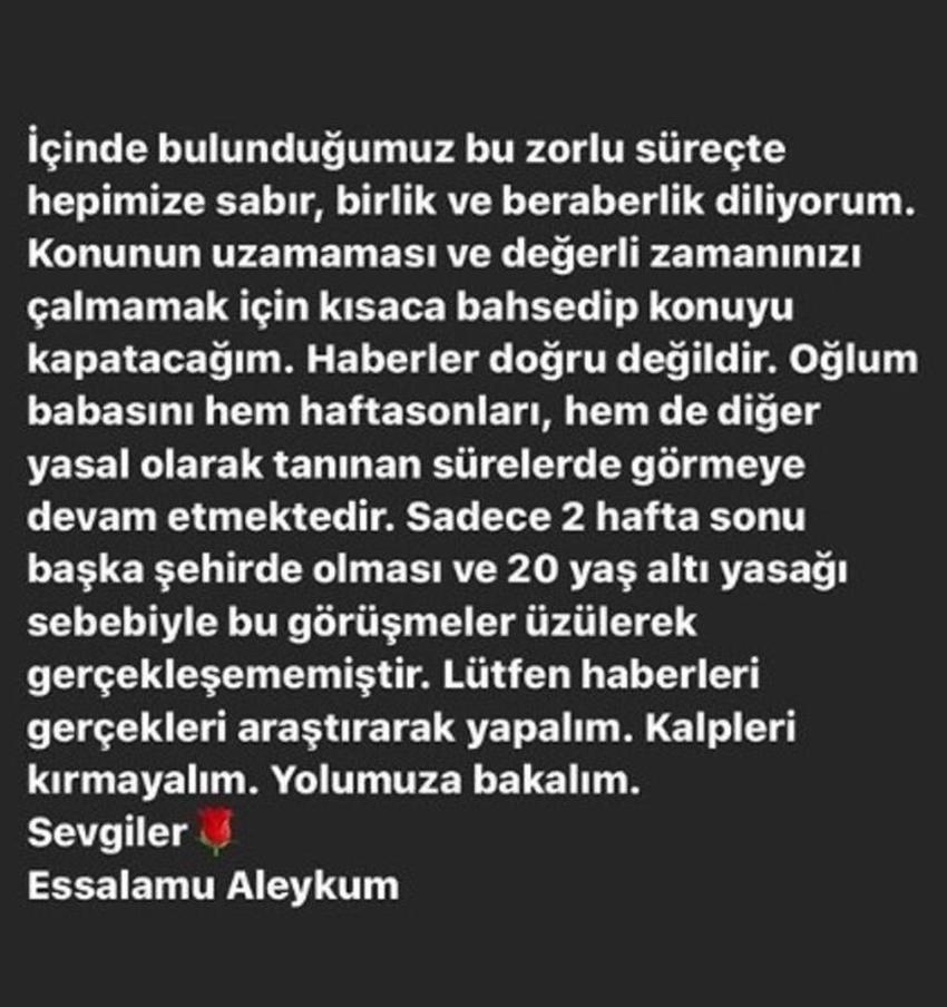 Gamze Özçelik oğlunu eski eşi Uğur Pektaş'a göstermiyor mu? Açıklama geldi