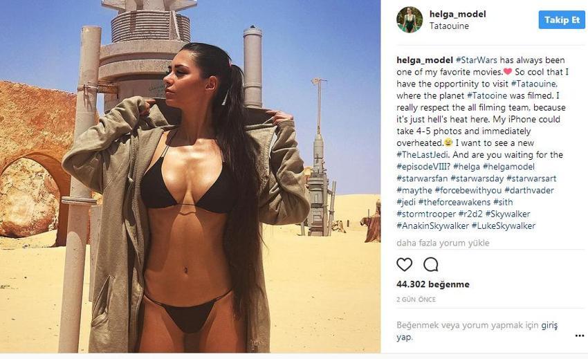 Helga Lovekaty bikiniyle Darth Vader’a aşkını ilan etti