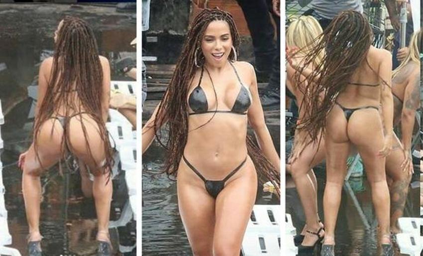 Ünlü şarkıcı Anitta sokak ortasında klip çekti!
