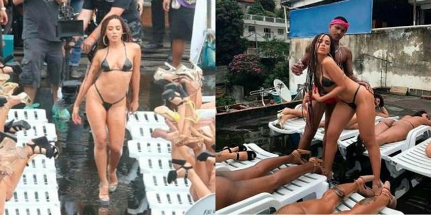 Ünlü şarkıcı Anitta sokak ortasında klip çekti!