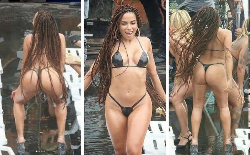Ünlü şarkıcı Anitta sokak ortasında klip çekti!