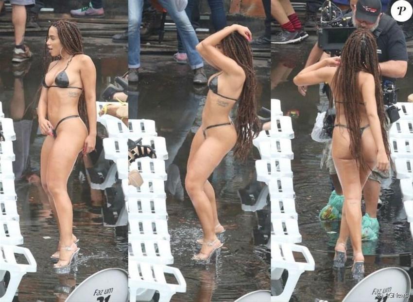 Ünlü şarkıcı Anitta sokak ortasında klip çekti!