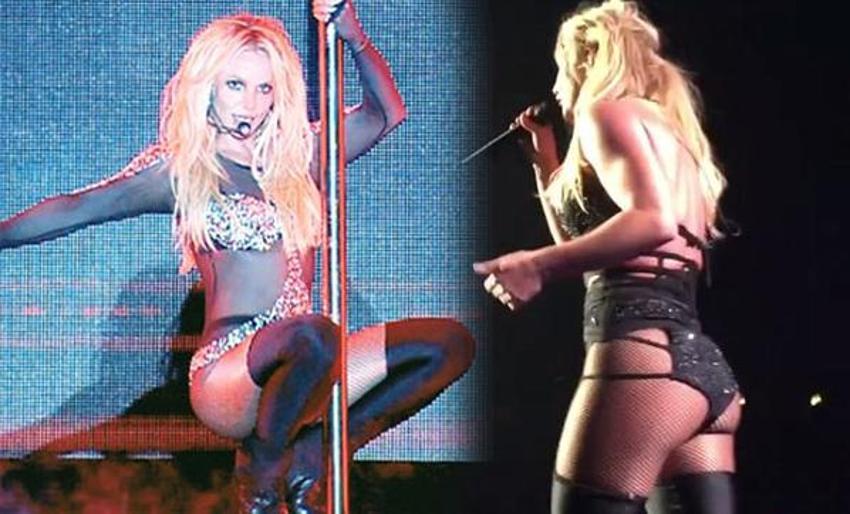Britney Spears evinin arka bahçesinde şov yaptı!