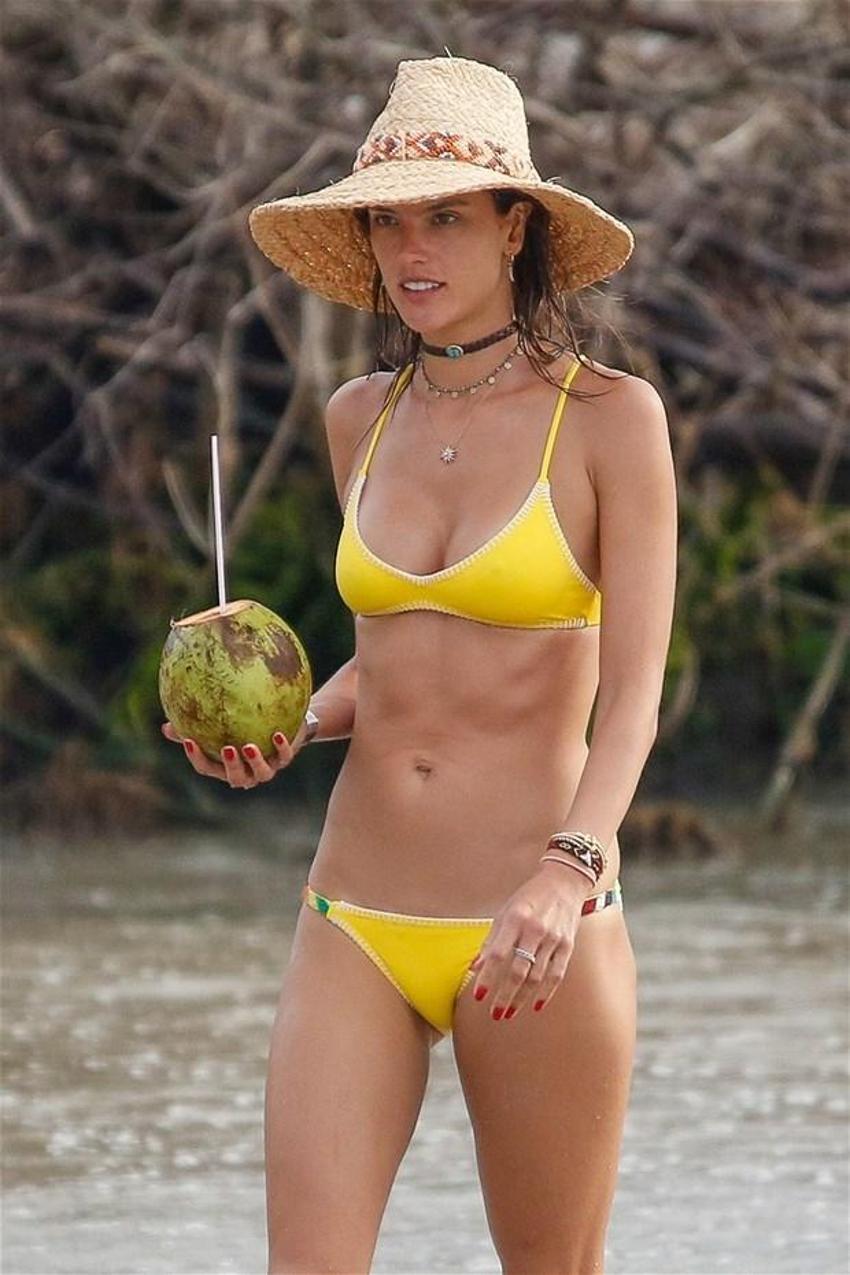 Alessandra Ambrosio'nun göğüsleri geceye damga vurdu!