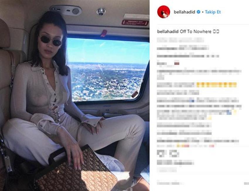 Sütyensiz Bella Hadid Instagram'ı salladı!