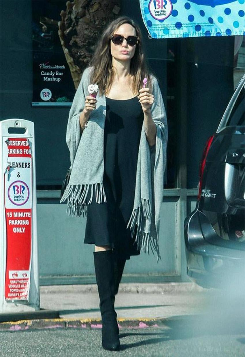 Angelina Jolie'nin dondurma keyfi!