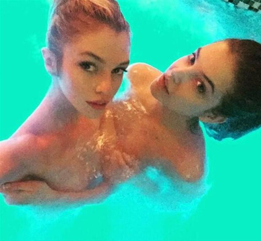 Stella Maxwell şeffaf elbisesi ile partiye damga vurdu!