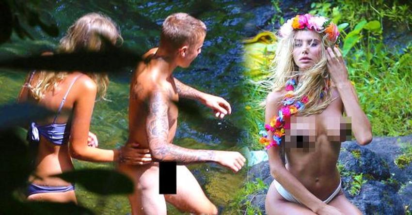 Justin Bieber'ın eski sevgilisi çırılçıplak soyundu!