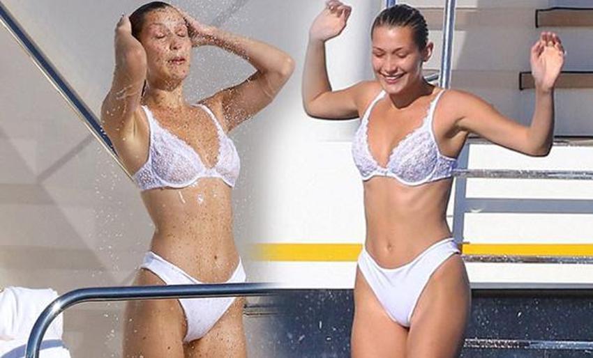 Bella Hadid'in zor anları! Göğsü açıldı ve...