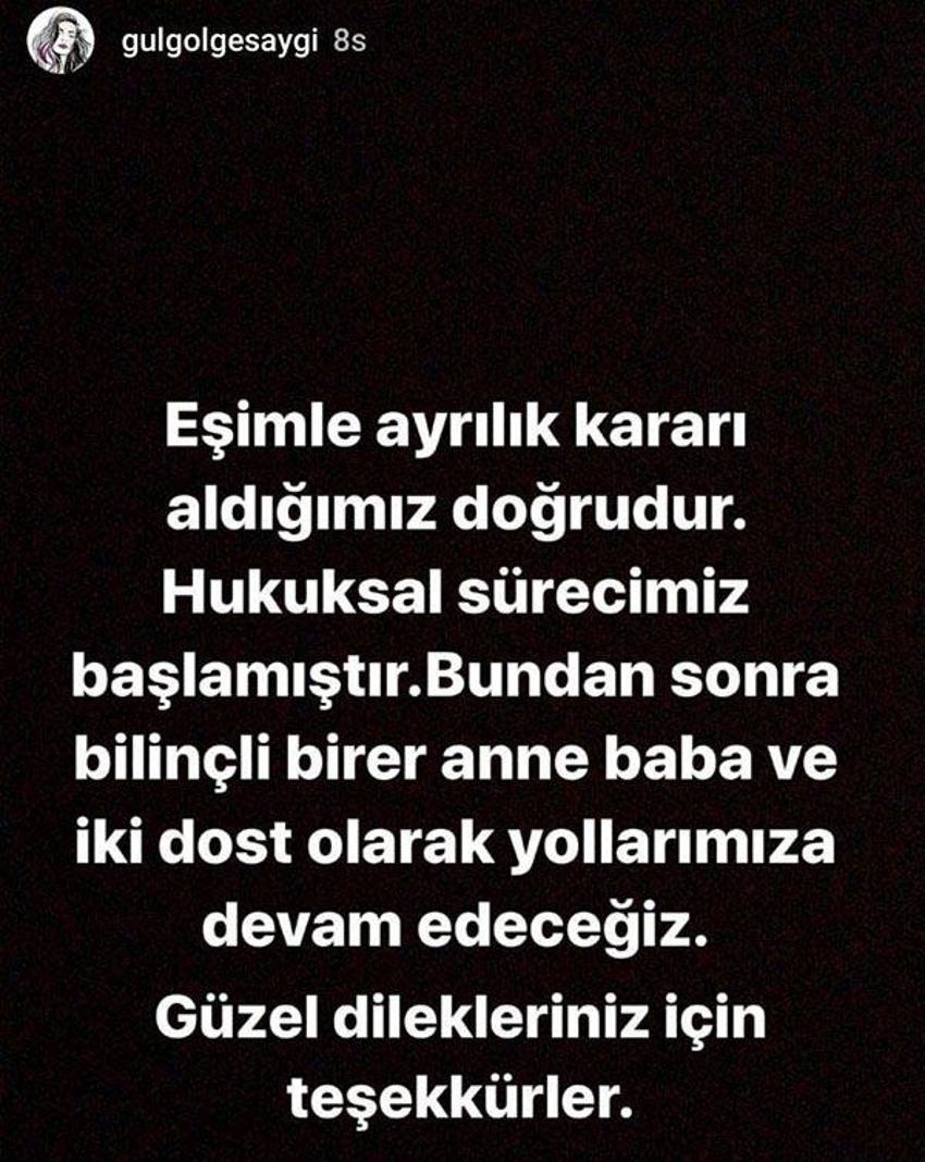 Gül Gölge açıkladı: Boşanıyoruz...