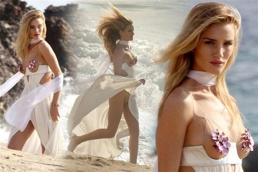 Rosie Huntington-Whiteley yatakta...