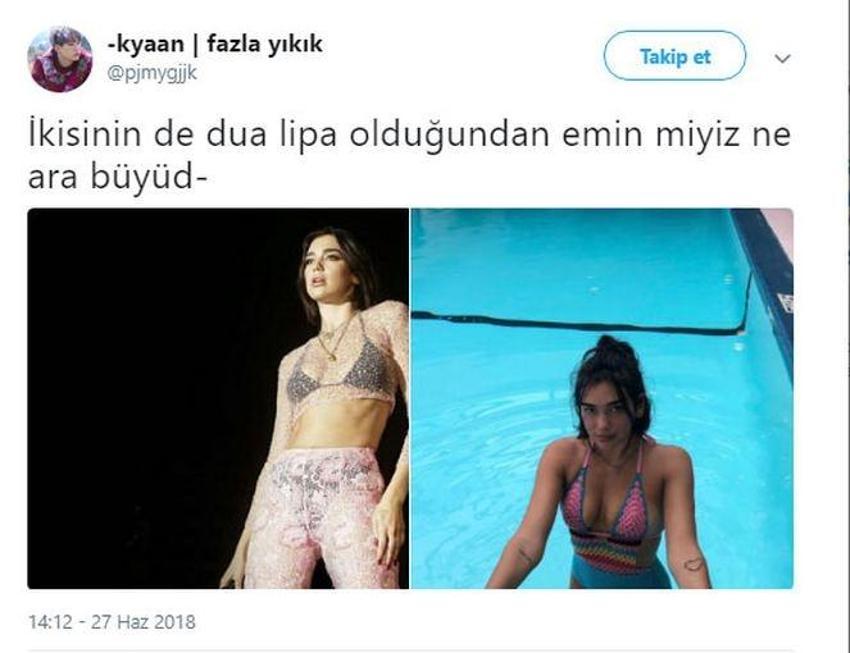 Türk hayranları Dua Lipa'yı Birsu Demir'e benzetti
