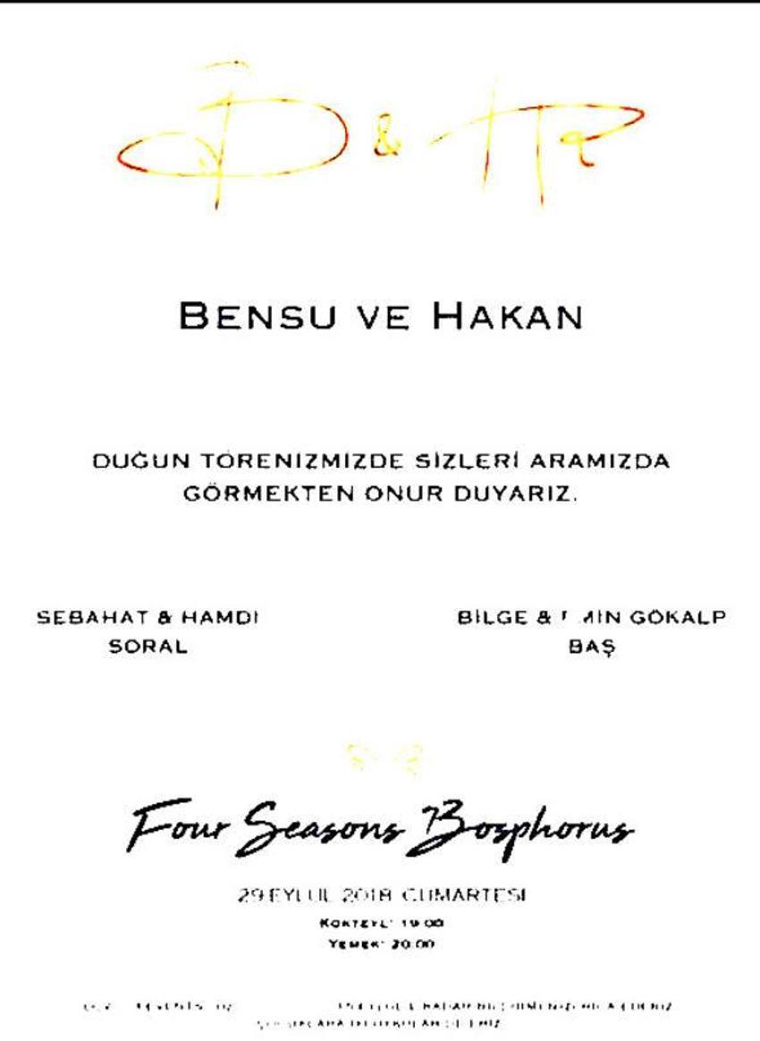 İşte Bensu Soral'ın düğün davetiyesi