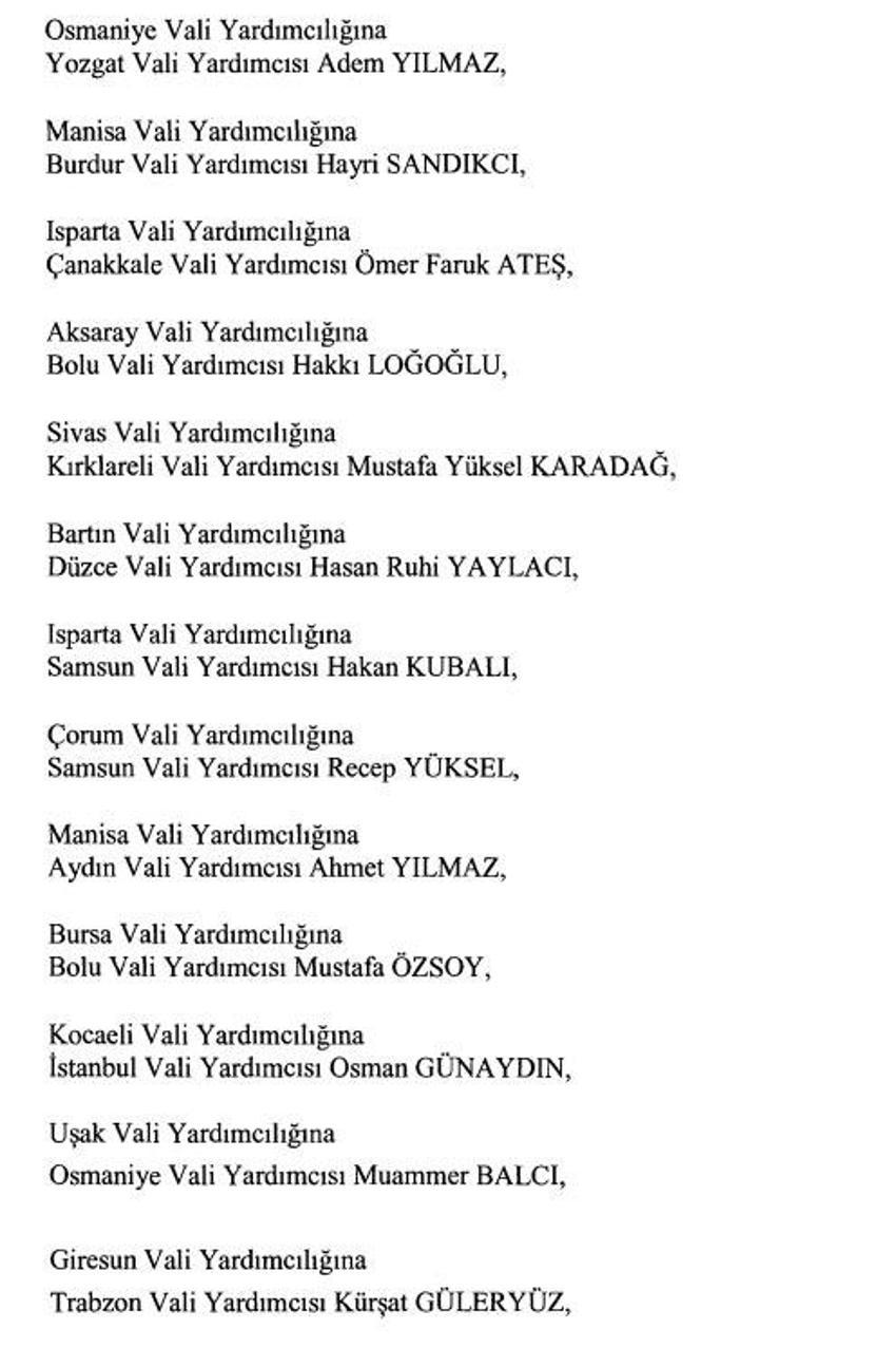 471 mülki idare amirinin görev yeri değişti