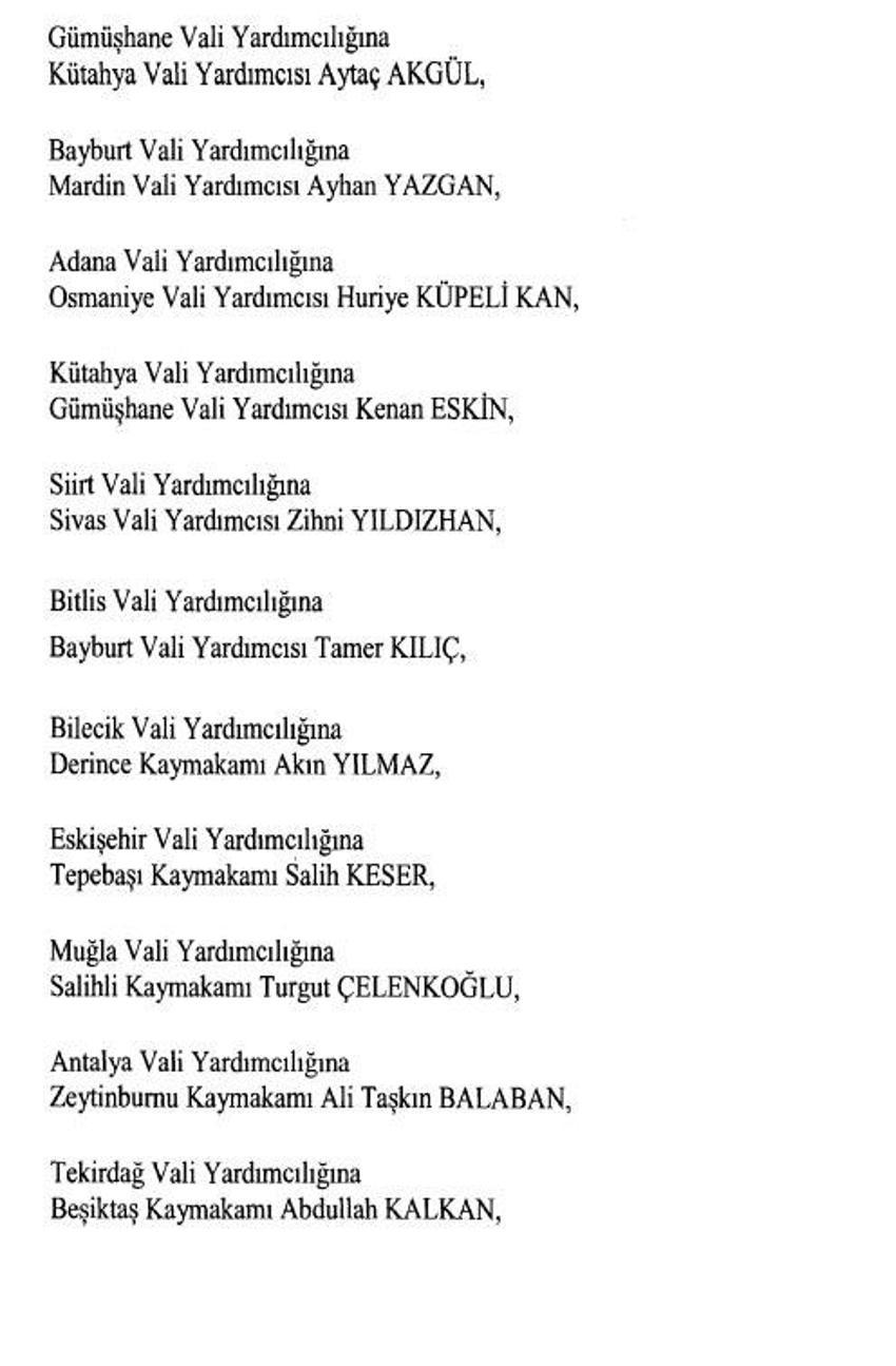471 mülki idare amirinin görev yeri değişti