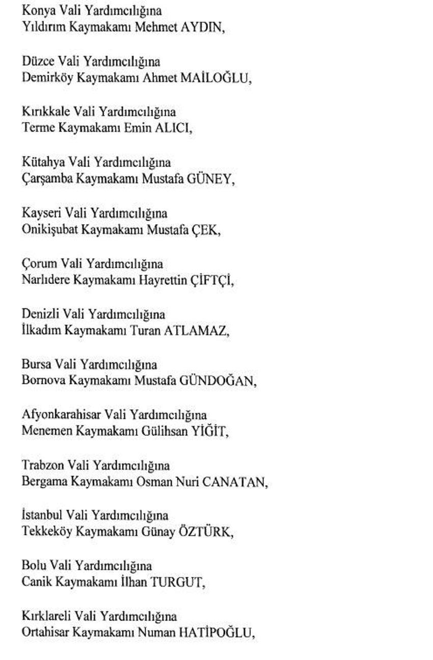 471 mülki idare amirinin görev yeri değişti