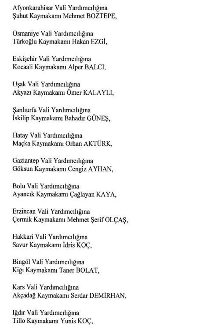 471 mülki idare amirinin görev yeri değişti