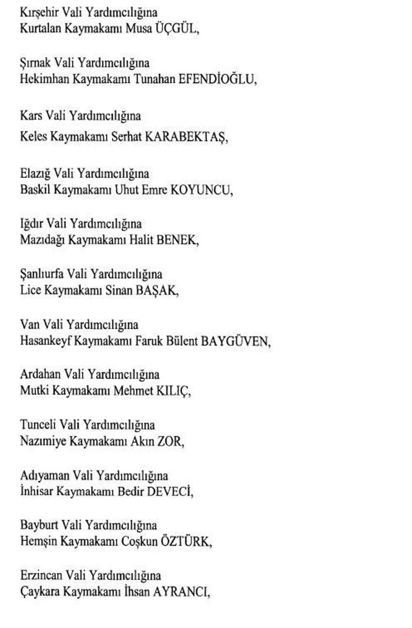 471 mülki idare amirinin görev yeri değişti
