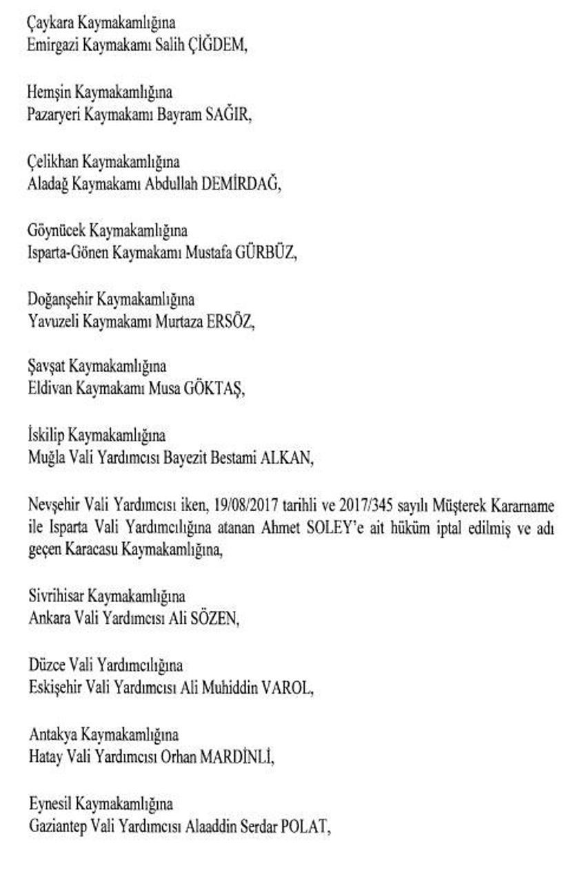 471 mülki idare amirinin görev yeri değişti