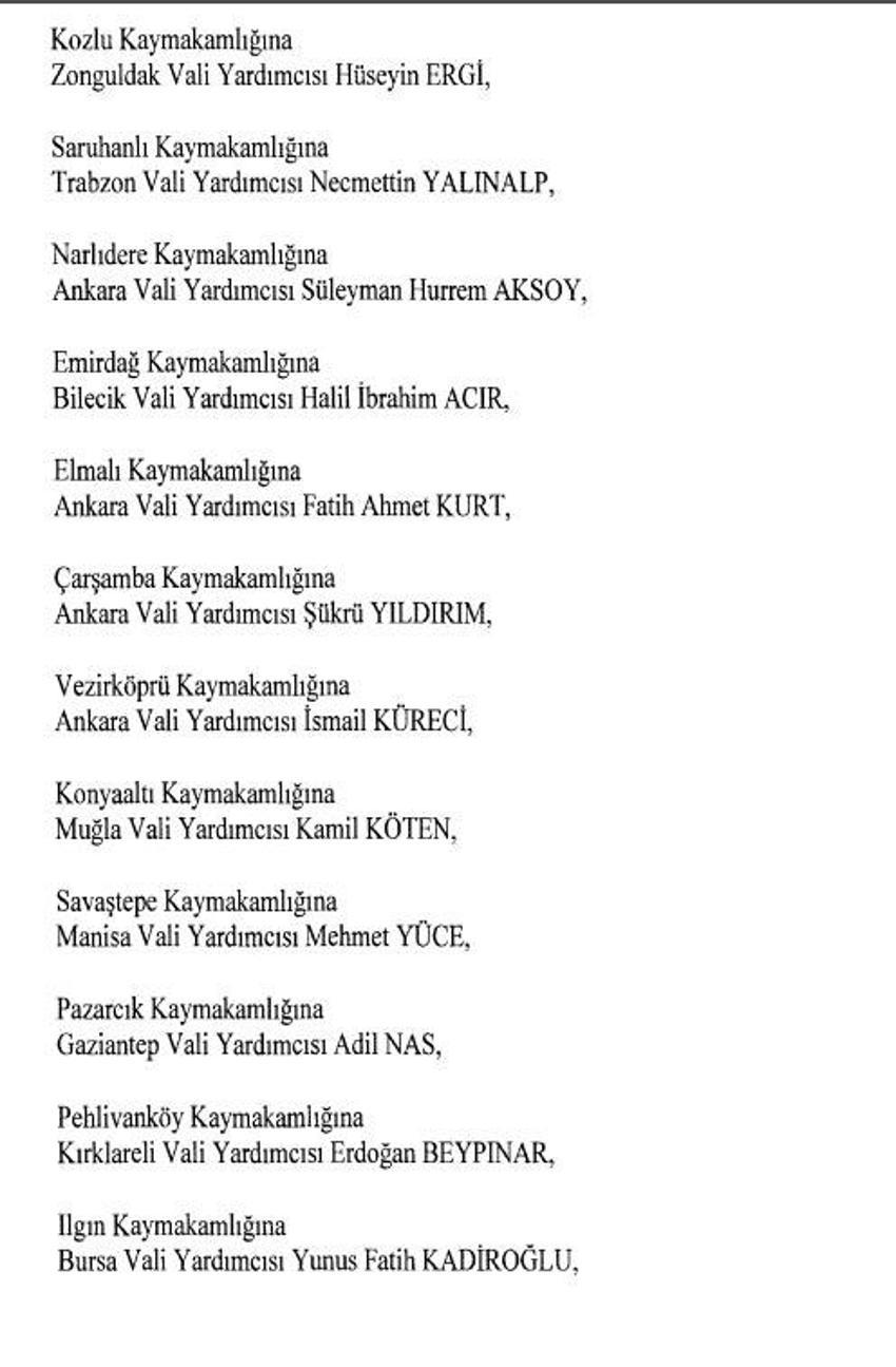 471 mülki idare amirinin görev yeri değişti