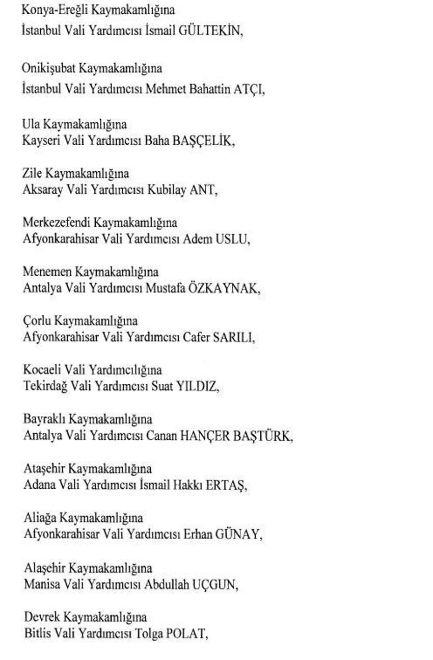 471 mülki idare amirinin görev yeri değişti