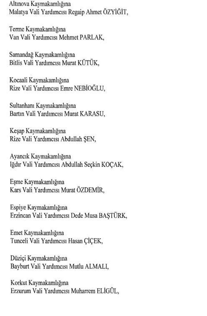 471 mülki idare amirinin görev yeri değişti