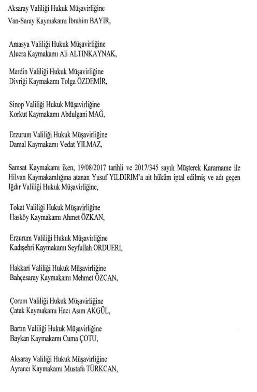 471 mülki idare amirinin görev yeri değişti