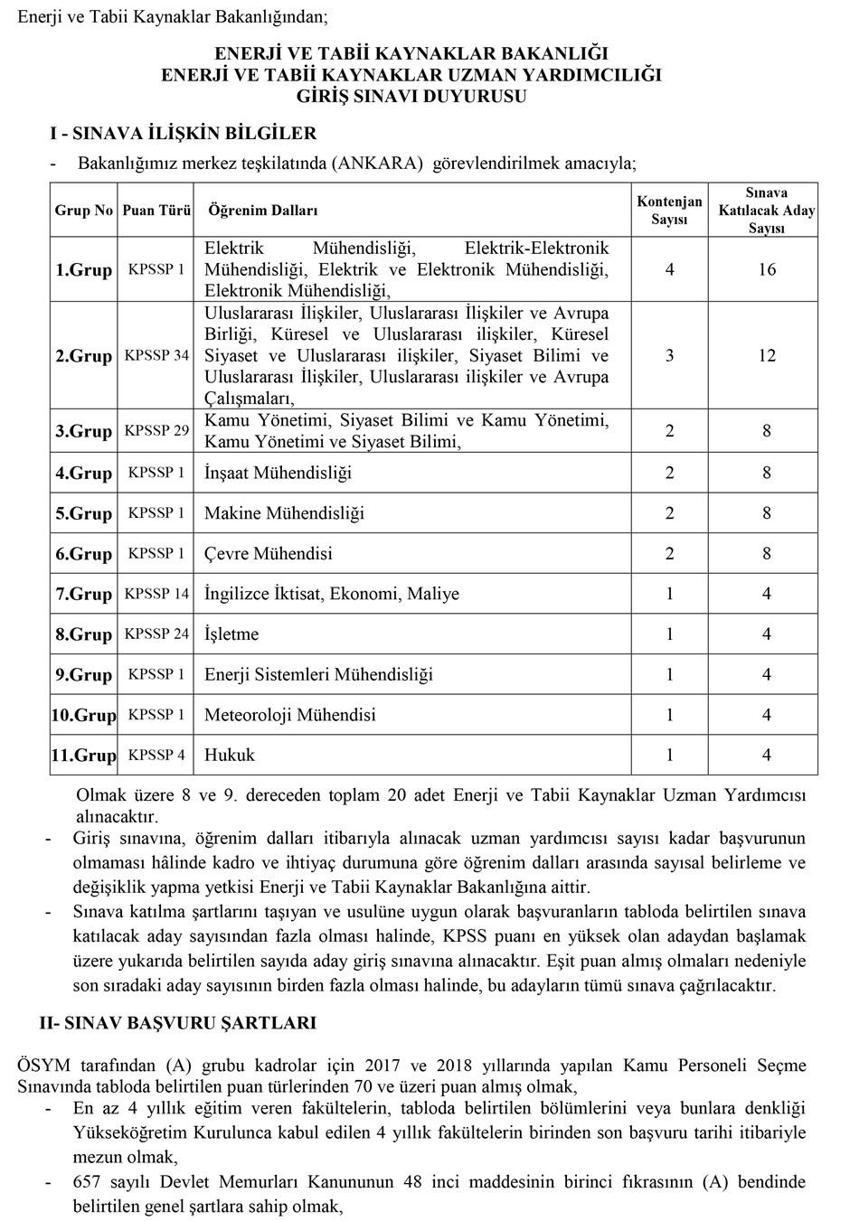2019’da hangi kurum kaç kişi alacak?