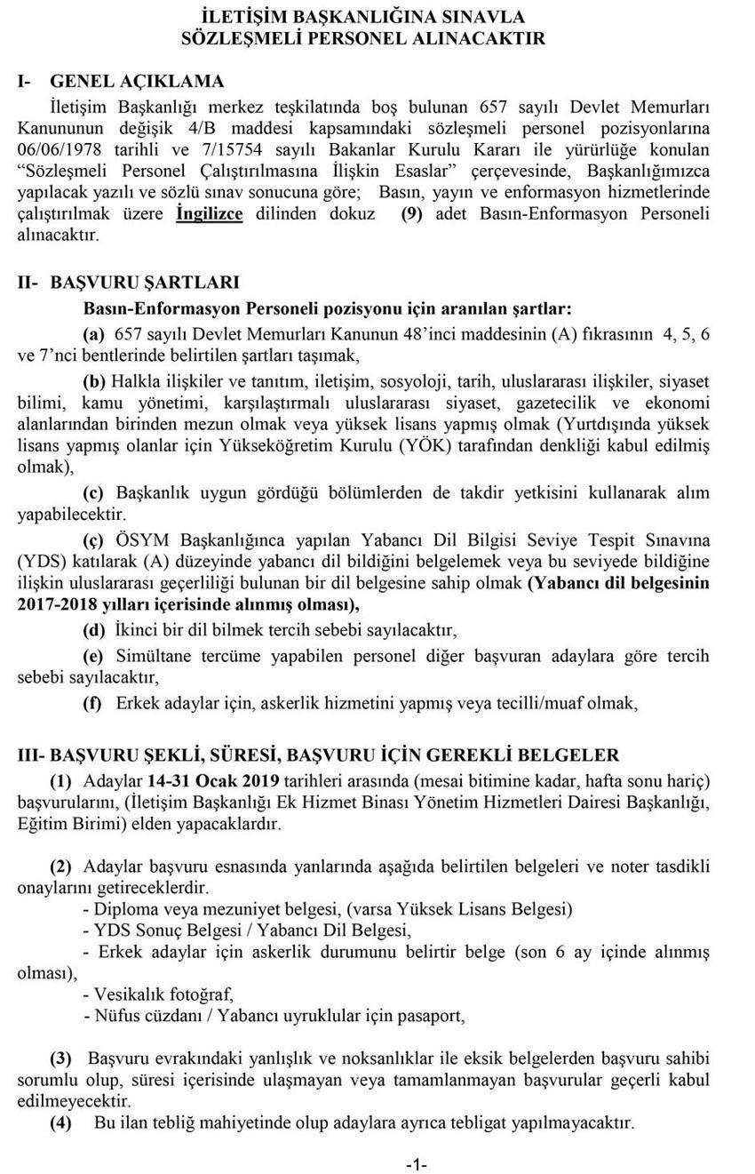 2019’da hangi kurum kaç kişi alacak?