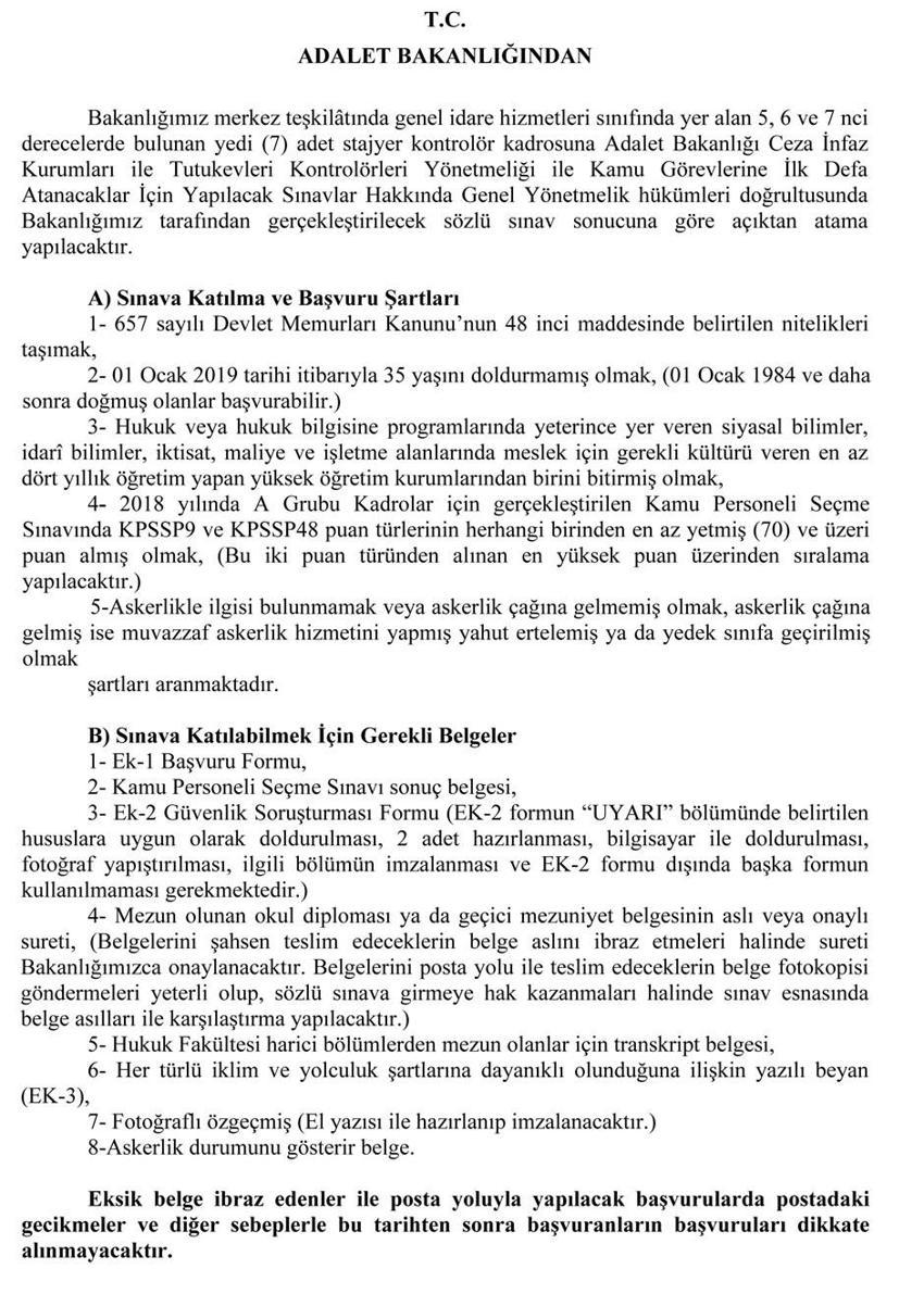 2019’da hangi kurum kaç kişi alacak?
