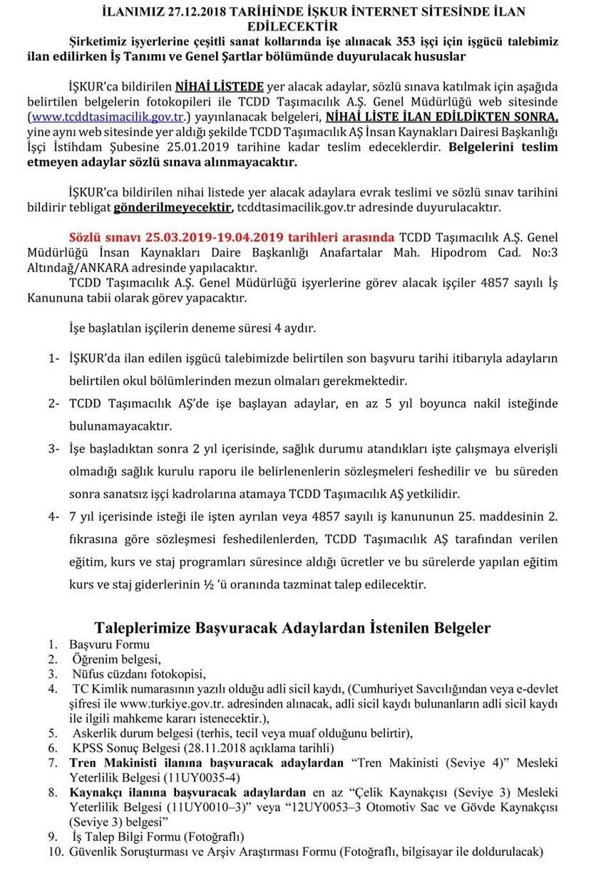 2019’da hangi kurum kaç kişi alacak?