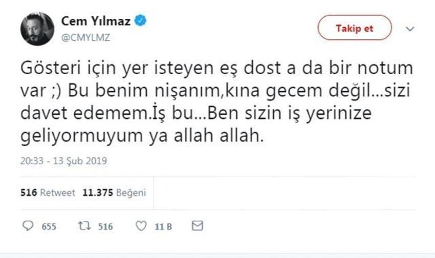 Cem Yılmaz Twitter'dan isyan etti