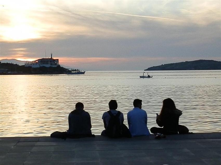 Foça'da günbatımı böyle izlendi