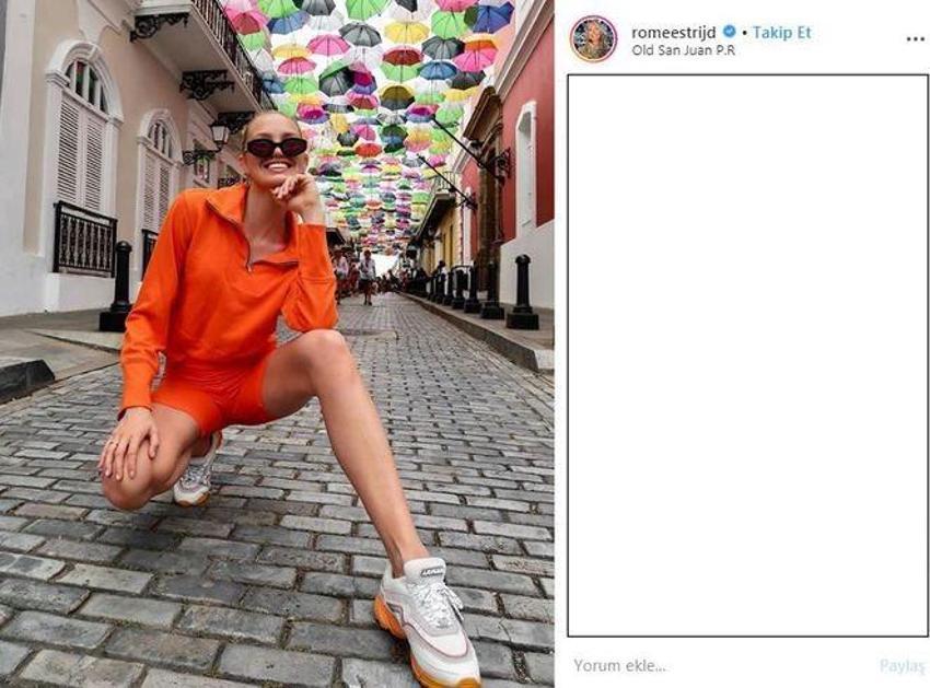 Romee Strijd’den ‘ateşli çömelme’ pozu
